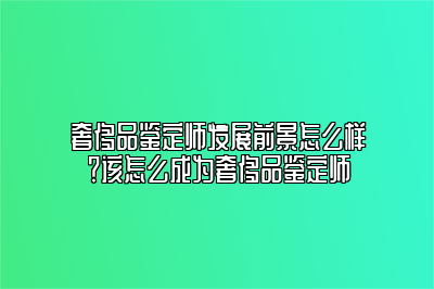 奢侈品鉴定师发展前景怎么样？该怎么成为奢侈品鉴定师