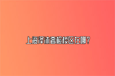 上海泽沐奢检校区在哪？