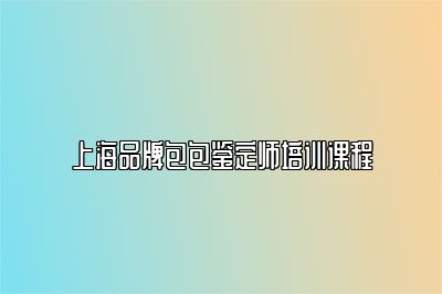 上海品牌包包鉴定师培训课程