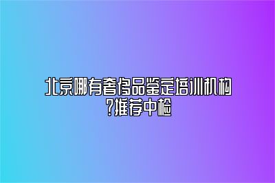 北京哪有奢侈品鉴定培训机构？推荐中检