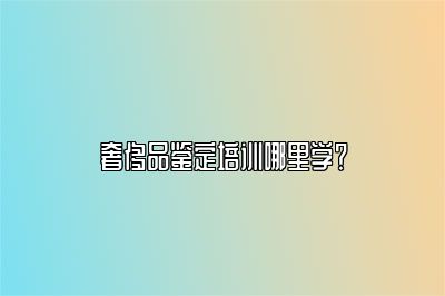 奢侈品鉴定培训哪里学？