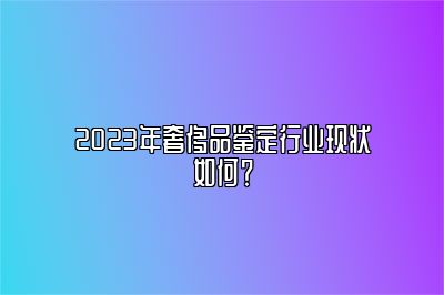 2023年奢侈品鉴定行业现状如何？