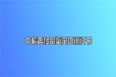 中检奢侈品鉴定培训证书