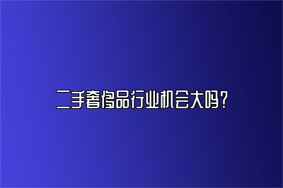 二手奢侈品行业机会大吗？