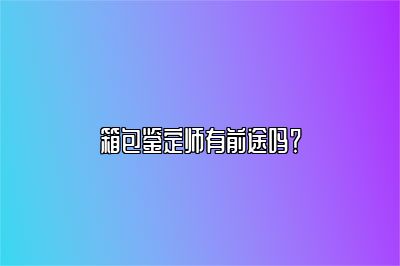 箱包鉴定师有前途吗？