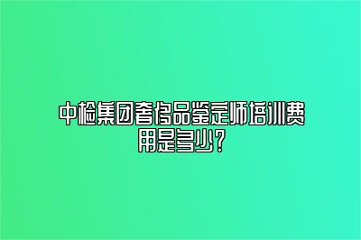 中检集团奢侈品鉴定师培训费用是多少？