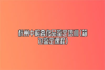 杭州中检奢侈品鉴定培训（箱包鉴定课程）