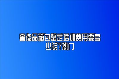 奢侈品箱包鉴定培训费用要多少钱？热门